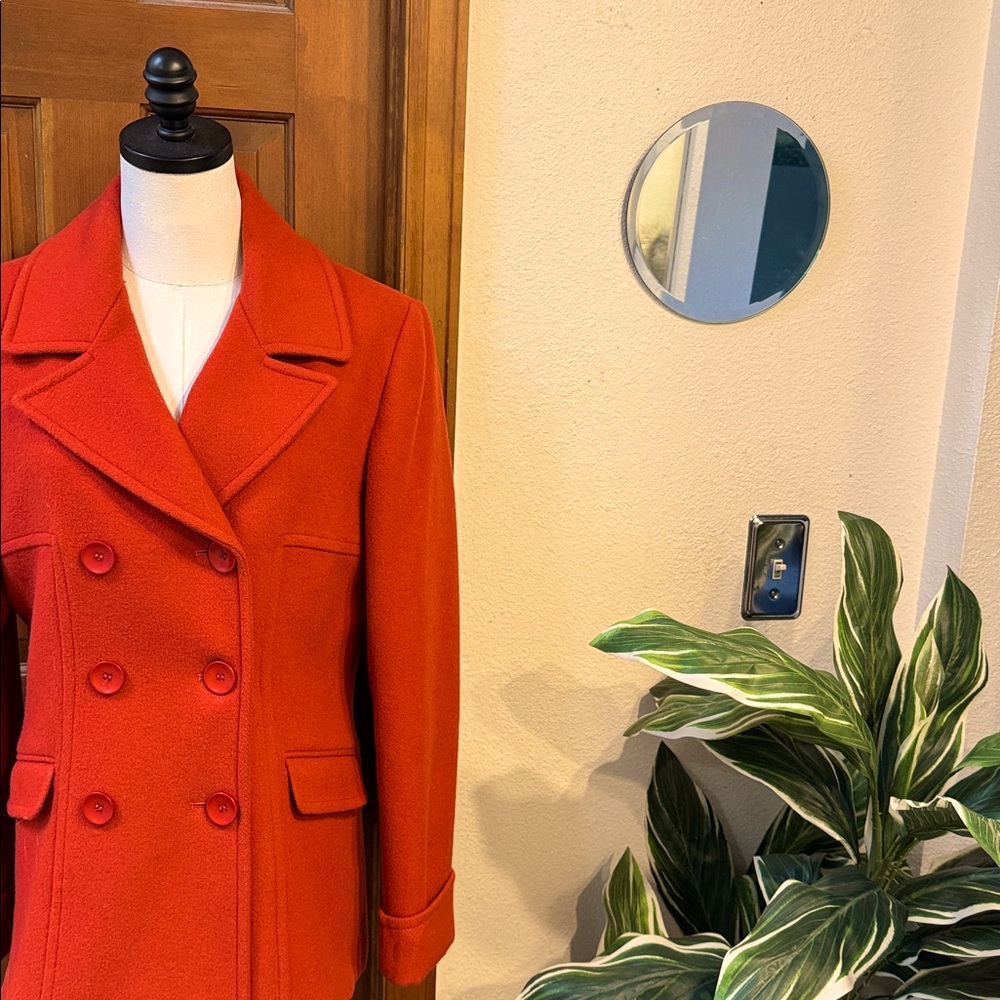 PRICE FIRM Mackintosh Elegant Women's Double-Breasted Pea Coat in Red Rust - Picture 4 of 8